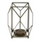 Gold Geometric Iron Candle Holder 10 Inch Glass Insert Pillar Candle Stand